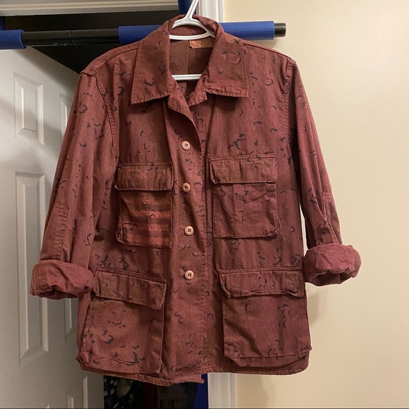 Vintage Maroon Military Jacket - Picture 4 of 11